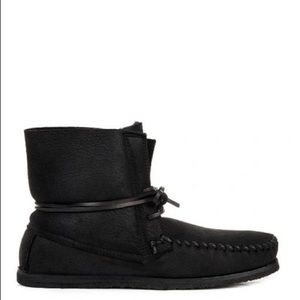 ISABEL MARANT Étoile Eve Shearling-lined Leather Moccasin Boots In Black